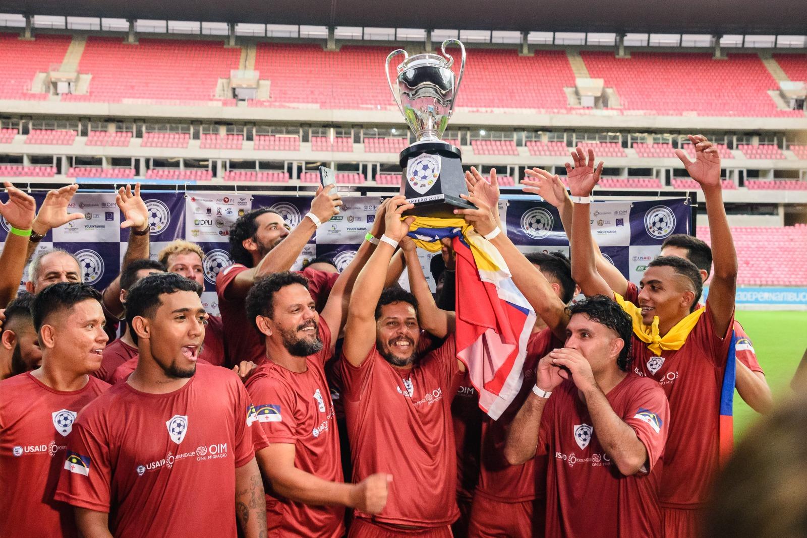 Time da Venezuela vence a Copa Pernambucana dos Migrantes e Refugiados em disputa contra Benin, Senegal e Angola
